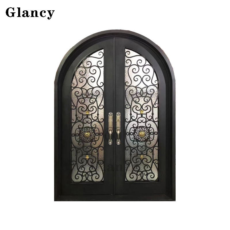 Modern Design  Wrought Iron Villa Front Door Security for Apartment and Home  High Quality Wrought Iron Door