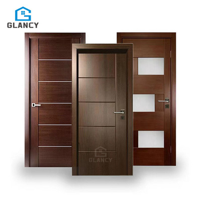 Moulded Wooden Doors For Houses Interior Primer Waterproof Modern Bedroom Bathroom Composite Panel Styles