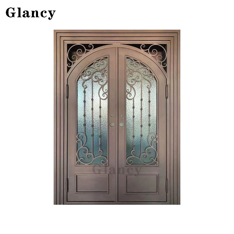 Modern Design  Wrought Iron Villa Front Door Security for Apartment and Home  High Quality Wrought Iron Door