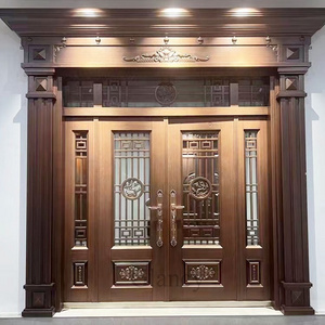 Luxury Main Front Double Entrance Double Swing Security Steel Door For Villa Design