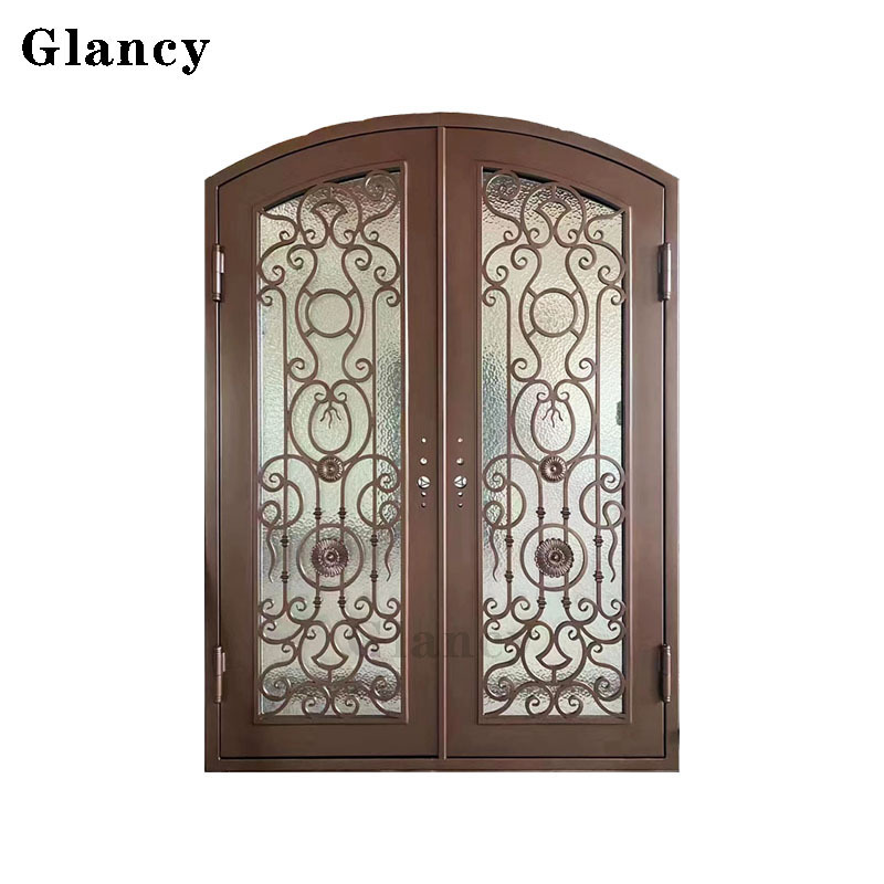 Modern Design  Wrought Iron Villa Front Door Security for Apartment and Home  High Quality Wrought Iron Door