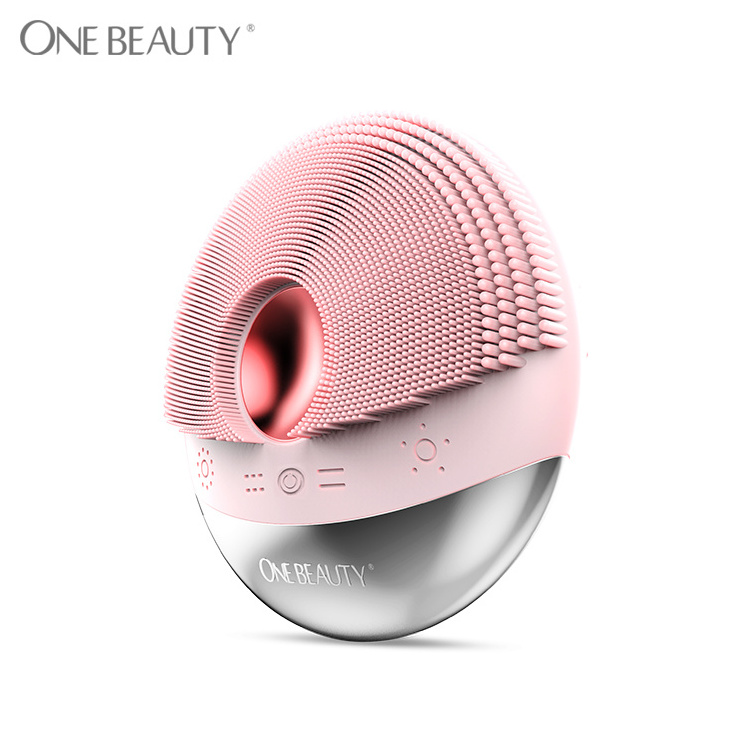 Custom Ipx6 Spa Ems Brosse Pour Visage Cleanser Massage Cepillo Facial Limpieza Face Cleaning Scrubber Electric Silicone Sonic