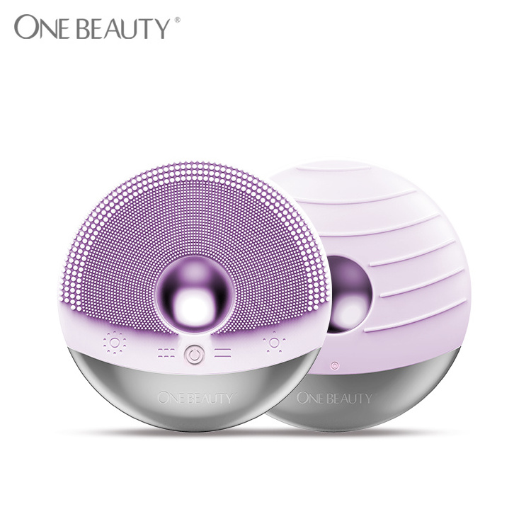 Custom Ipx6 Spa Ems Brosse Pour Visage Cleanser Massage Cepillo Facial Limpieza Face Cleaning Scrubber Electric Silicone Sonic