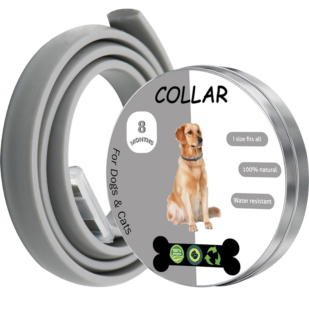 Dogs flea and tick collar silicone pet collar no chemical no deet safe for pet and human