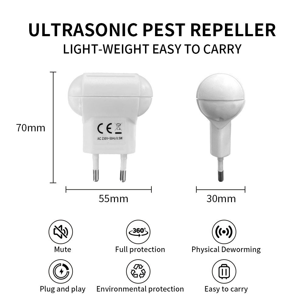 Ultrasonic Mosquito Repeller Portable Plug-in Mosquito Repellent Environmentally Friendly Silent Indoor Used To Repel Mosquitoes