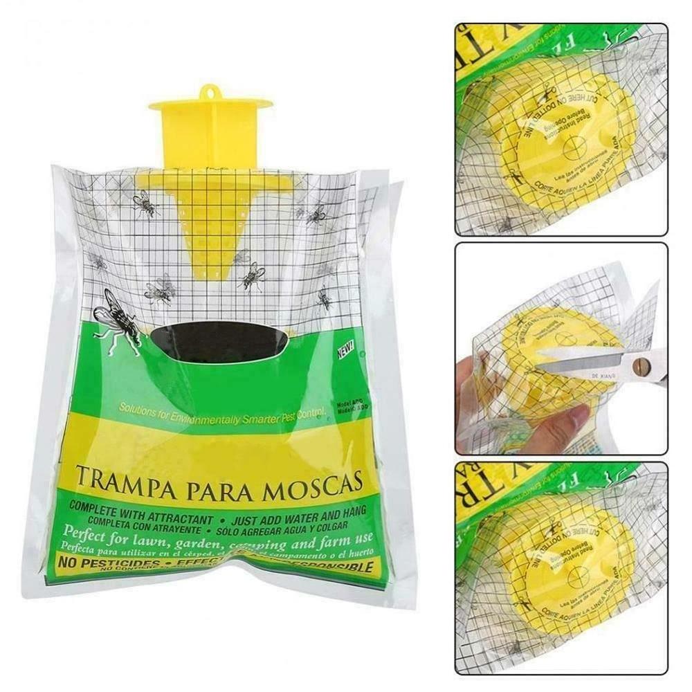 Hanging Fly Trap Catcher Insect Trap,No-Toxic Bait Bag for Outdoor, Farm, Garden