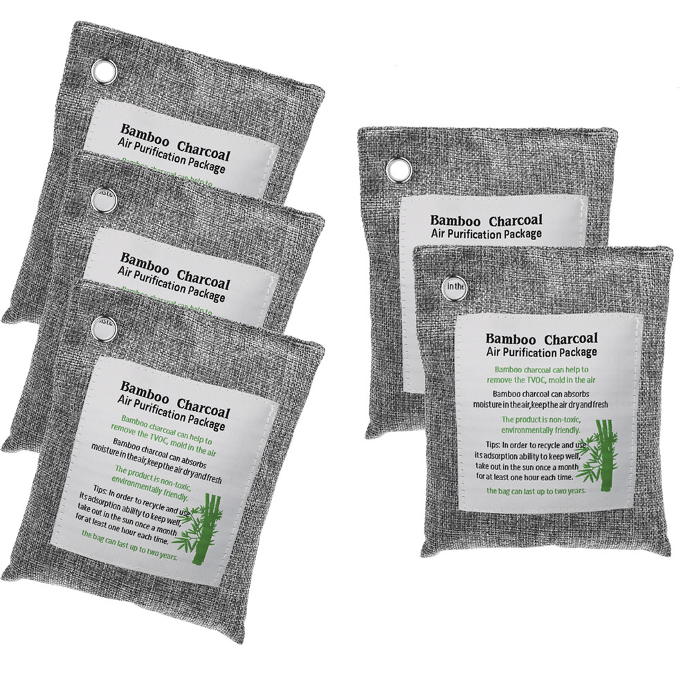 Bamboo Charcoal Air Purifying Bags 4 Packof 200g  Natural Air Fresheners & Odor Eliminators For home,closet