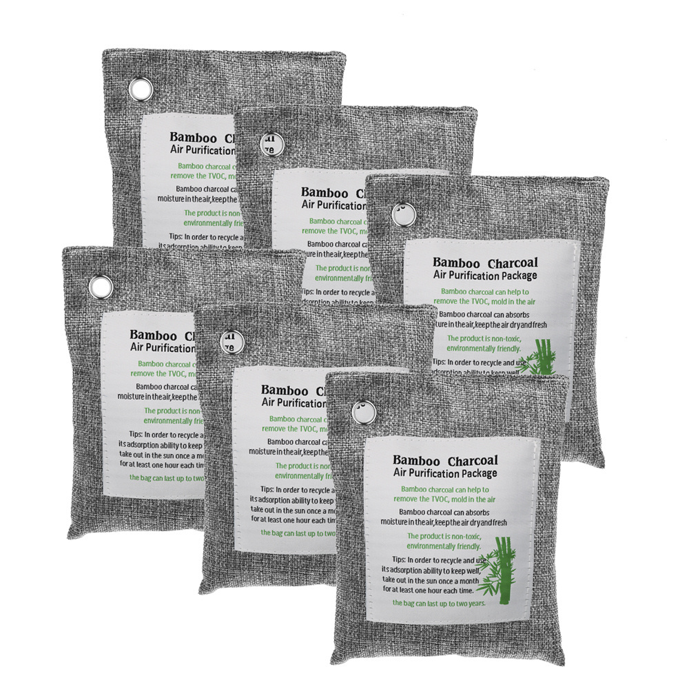 Bamboo Charcoal Air Purifying Bags 4 Packof 200g  Natural Air Fresheners & Odor Eliminators For home,closet