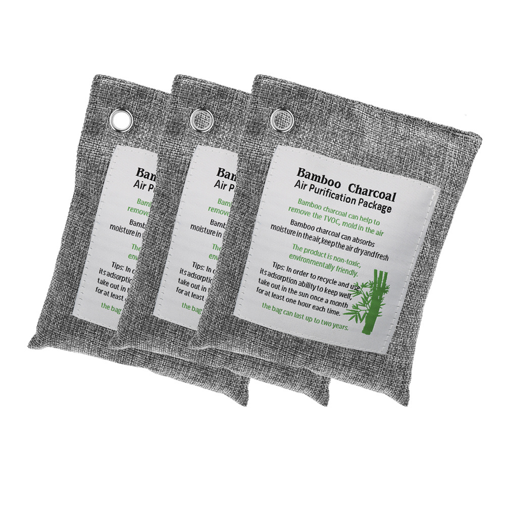 Bamboo Charcoal Air Purifying Bags 4 Packof 200g  Natural Air Fresheners & Odor Eliminators For home,closet