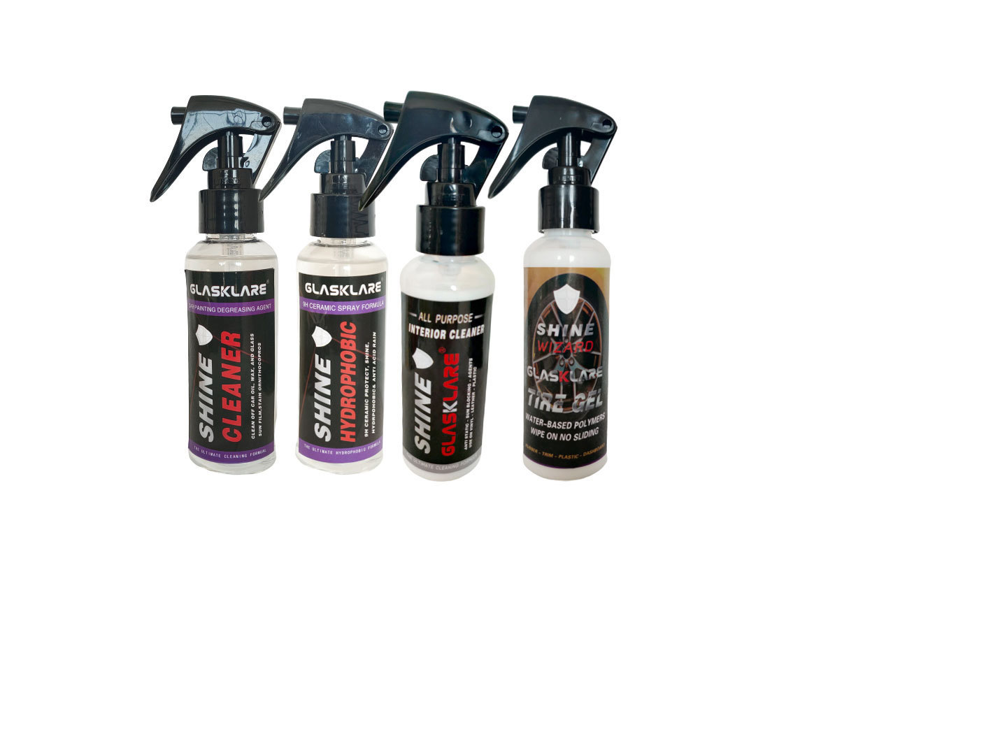 GLASKLARE combination carpainting degreasing agent+nano paint ceramic+nano interior coating+nano  tyre coating gel