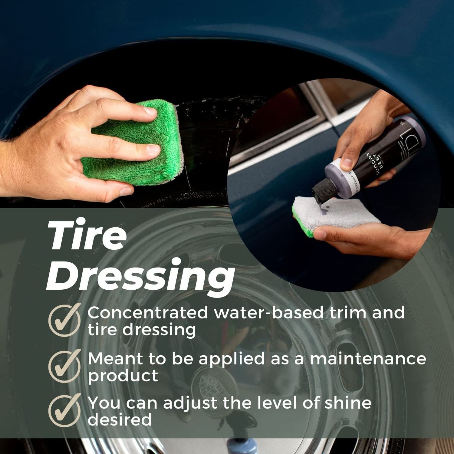 High protection   Car Care | Tire Dressing Shine & Protectant , Vinyl, Rubber & Plastic, Long Lasting Easy Spray (16oz)