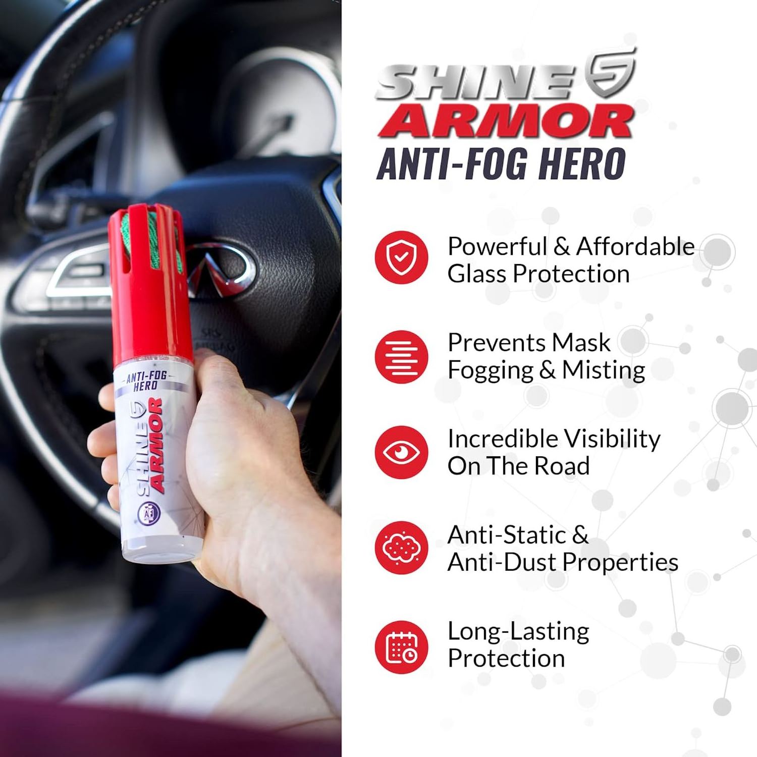 Factory directly sales  Anti Fog Hero with Microfiber Cloth Windshield & Glasses Spray Cleaner and Protector to Increase