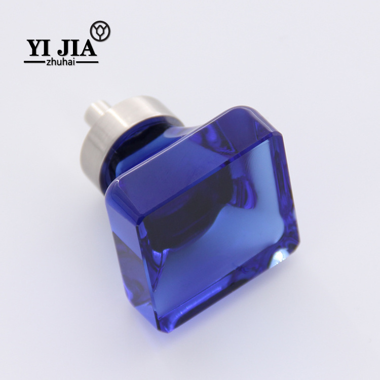 bathroom square shape round corner furniture blue glass cabinet door handle pulls