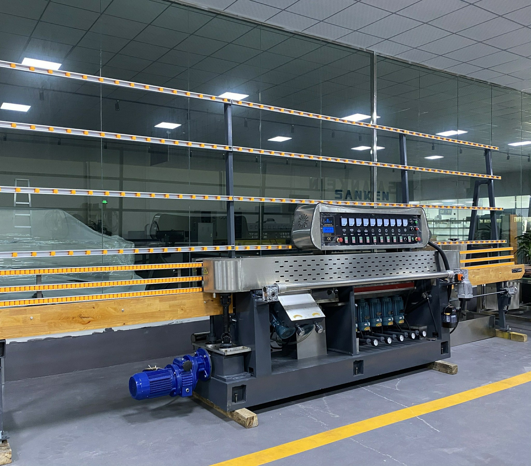 SANKEN CE Mirror Making Glass Straight Line Grinding Polishing Edging Beveler Beveling Machine