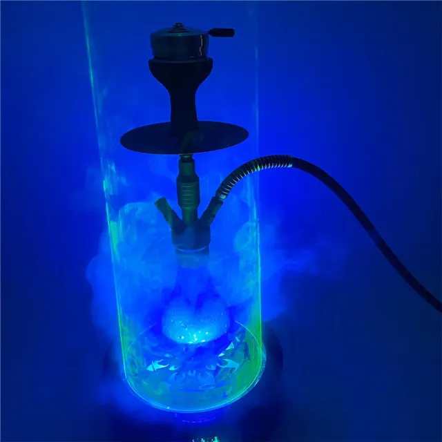 2024  new design custom logo led hookah shisha base with laser lounge hookah led light hookah shisha