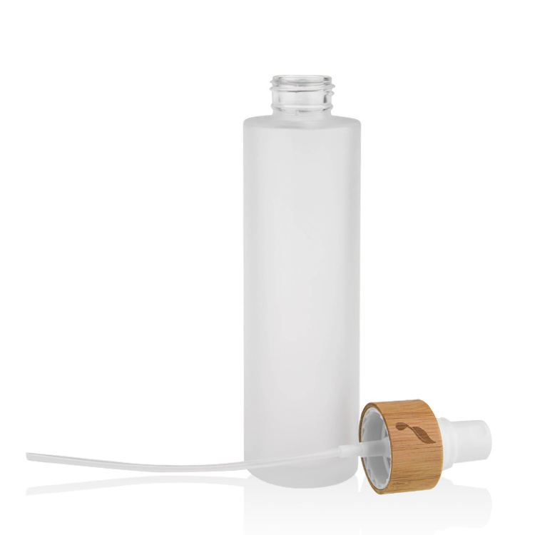 eco friendly bamboo luxury cosmetic spray 120ml clear frosted glass bottles