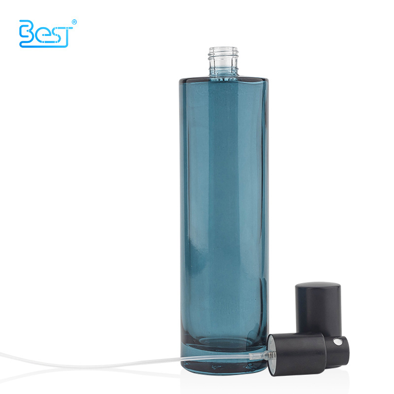 blue cosmetic skincare packaging 30ml 100ml glass room spray bottles body spray bottles with fine mist spray