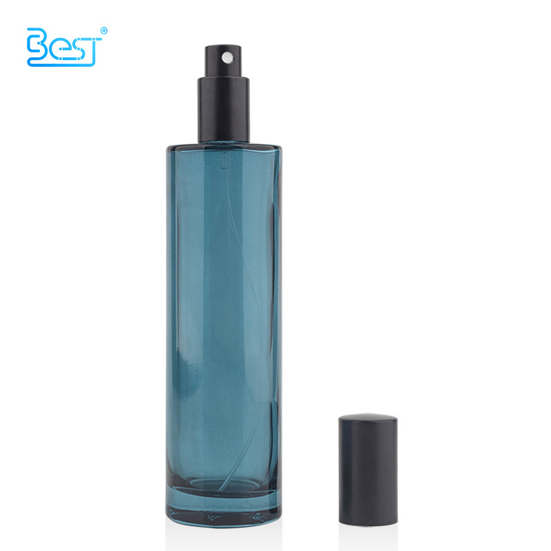 blue cosmetic skincare packaging 30ml 100ml glass room spray bottles body spray bottles with fine mist spray