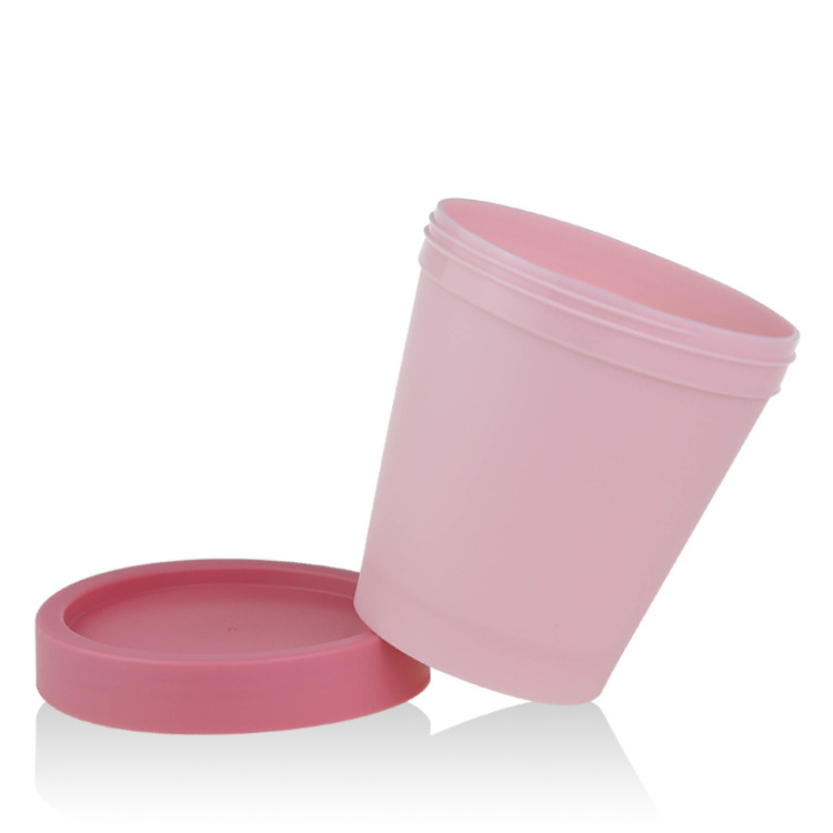 pink empty containers for body scrub jar plastic pot with lid large container with lid 100g 200g 250g