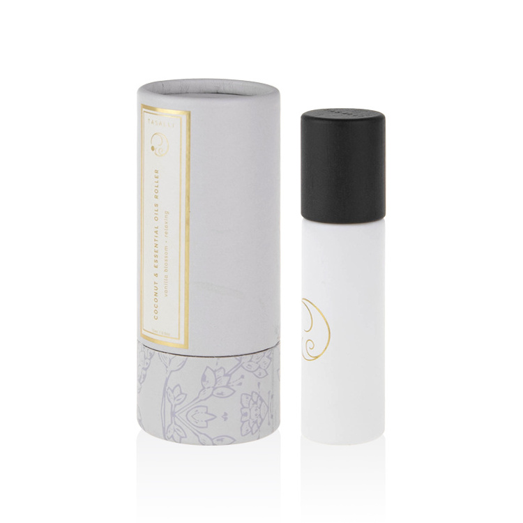 2022 eco friendly 15ml empty essential roller ball perfume bottle bamboo cap with cosmetic paper box packaging