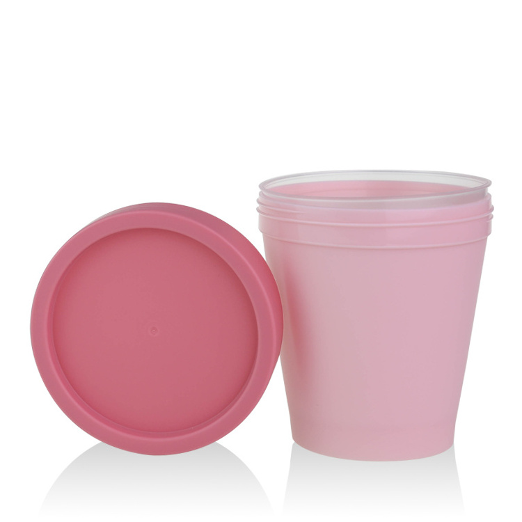 pink empty containers for body scrub jar plastic pot with lid large container with lid 100g 200g 250g