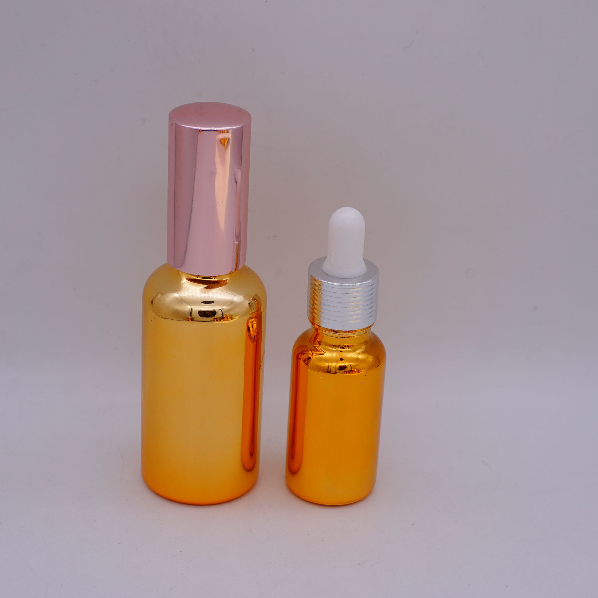 20ml 50ml rose gold rainbow electroplated glass bottles