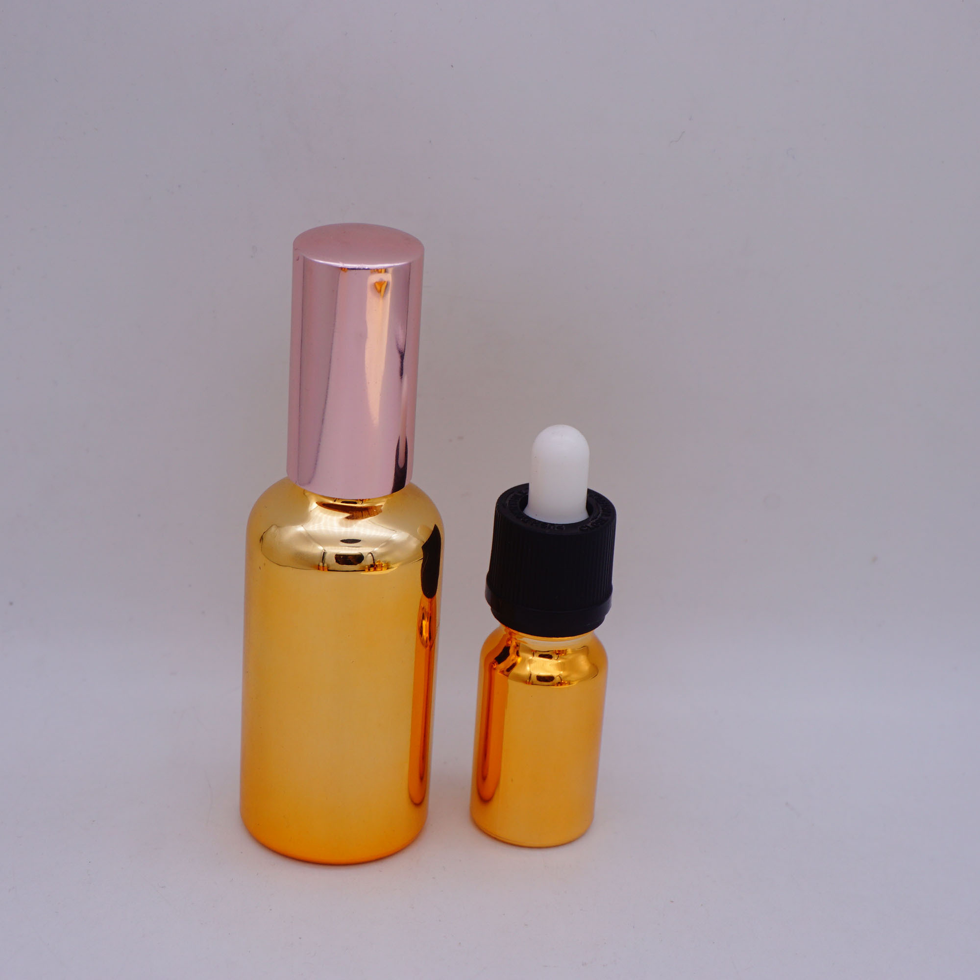 20ml 50ml rose gold rainbow electroplated glass bottles