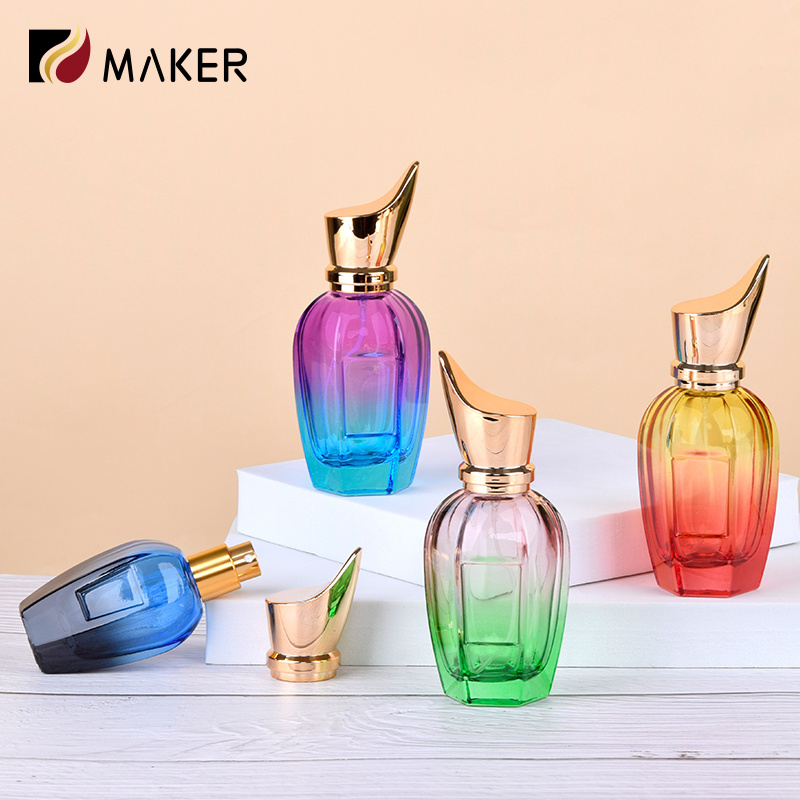 High Quality Luxury Crimp Flocking Empty Glass Parfum Bottle 30ml 50ml 100ml Beautiful Perfume Bottle With Box Custom