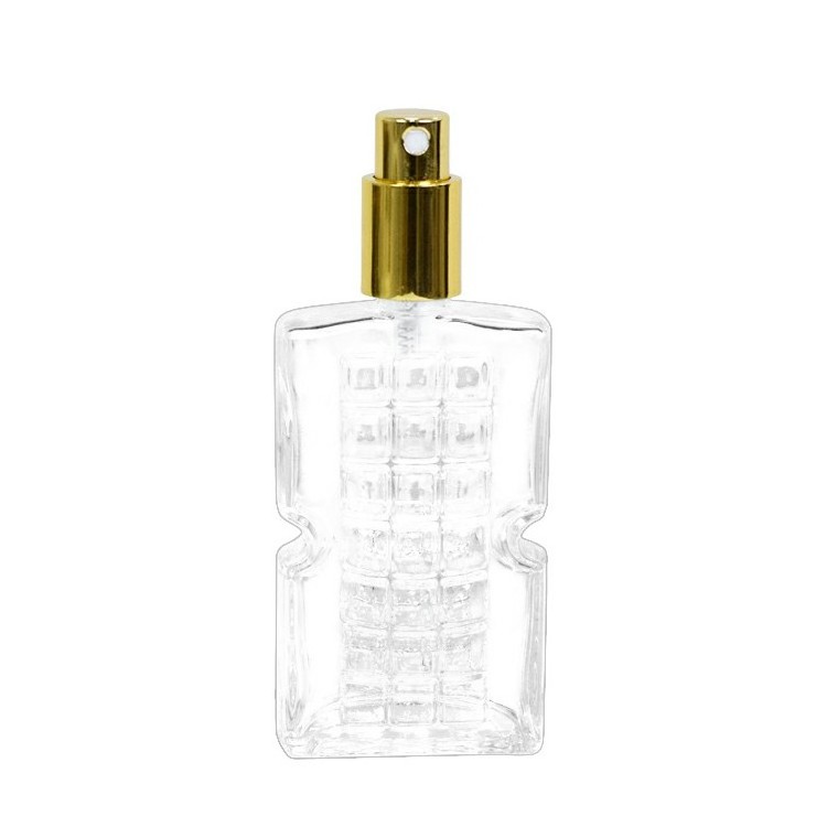 Maker Supplier Unique Body Cosmetic Transparent  Parfum Bottle Continuous Empty Wholesale 60ml Mist Glass Perfume Spray Bottle