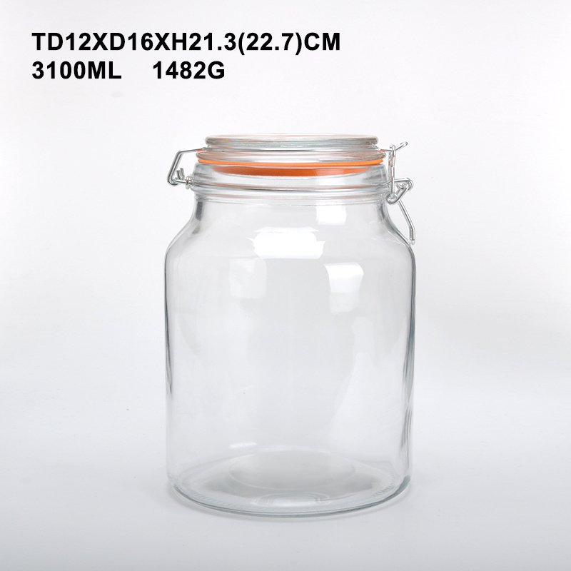 Wholesale Round Glass Large Capacity Fruit Juice Bottle Jar Lemonade Soda Water Cold Drink Dispenser