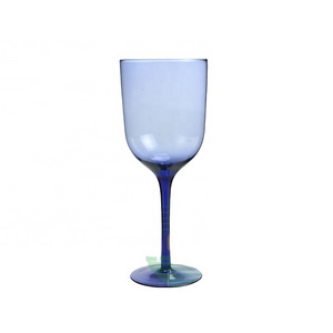 crystal glass wine stemware Chardonnay blue glass goblets