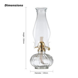 Large Glass Kerosene Oil Lamp Lantern Vintage Oil Lamps For Indoor Use Decor