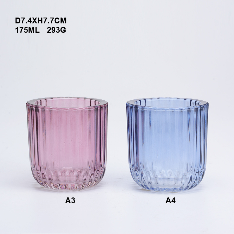 New style Luxury custom  heat resistant iridescence colored  candle holder big empty glass candle jar for Candle Making