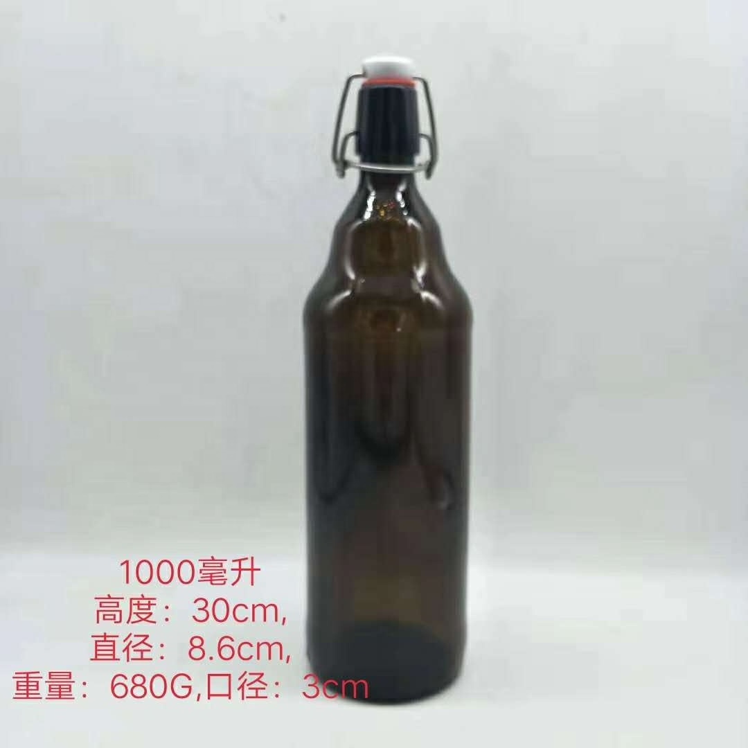 Amber 330ml 500ml 750ml 1000ml 16oz 32oz swing top growlers glass beer bottle