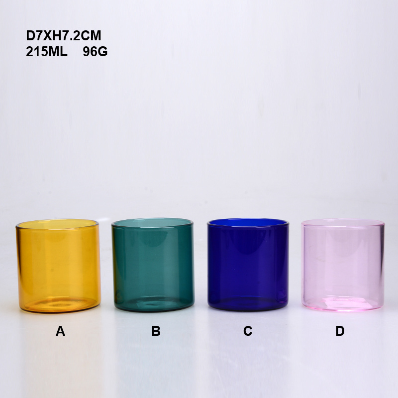 New style Luxury custom  heat resistant iridescence colored  candle holder big empty glass candle jar for Candle Making