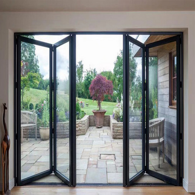 Cheap Custom Veranda Exterior Accordion Bifold Door Glass Sliding Patio Bi-Folding Bifold Aluminum Bi Fold door