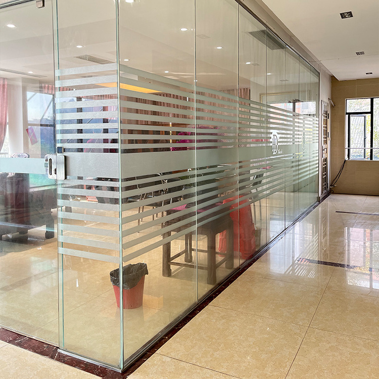 Custom Interior Private Space Office Partition 10mm 12mm Clear Single Fully Tempered Transparent Glass Wall