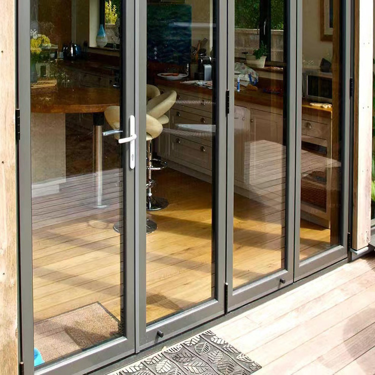 Cheap Custom Veranda Exterior Accordion Bifold Door Glass Sliding Patio Bi-Folding Bifold Aluminum Bi Fold door