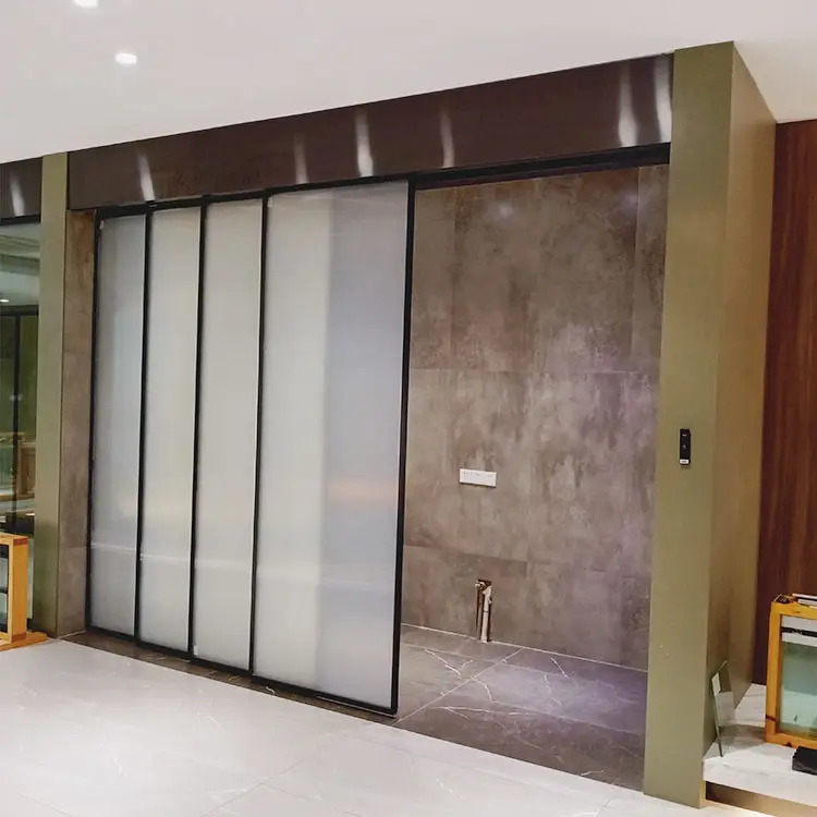 Office large 4 panel closet sliding glass door price soft closing tempered glass sliding doors system