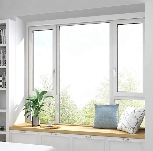 WANJIA French Style Residential PVC Windows Double Pane Window uPVC Casement Window