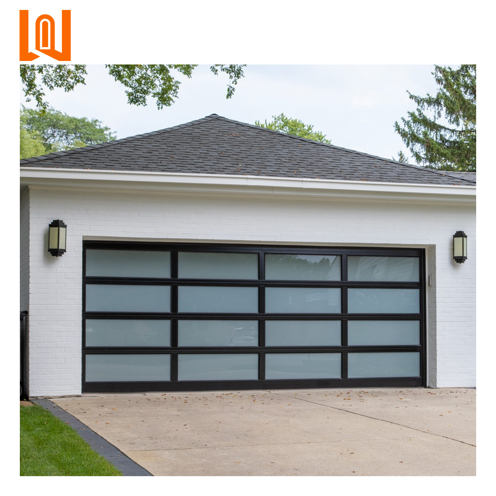 Villa Residential Customized Security Insulated Automatic Glass Aluminum Garage Door