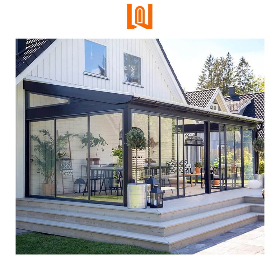 WANJIA Outdoor Tempered Glass Aluminum Insulated Sunroom Free Standing Sunroom