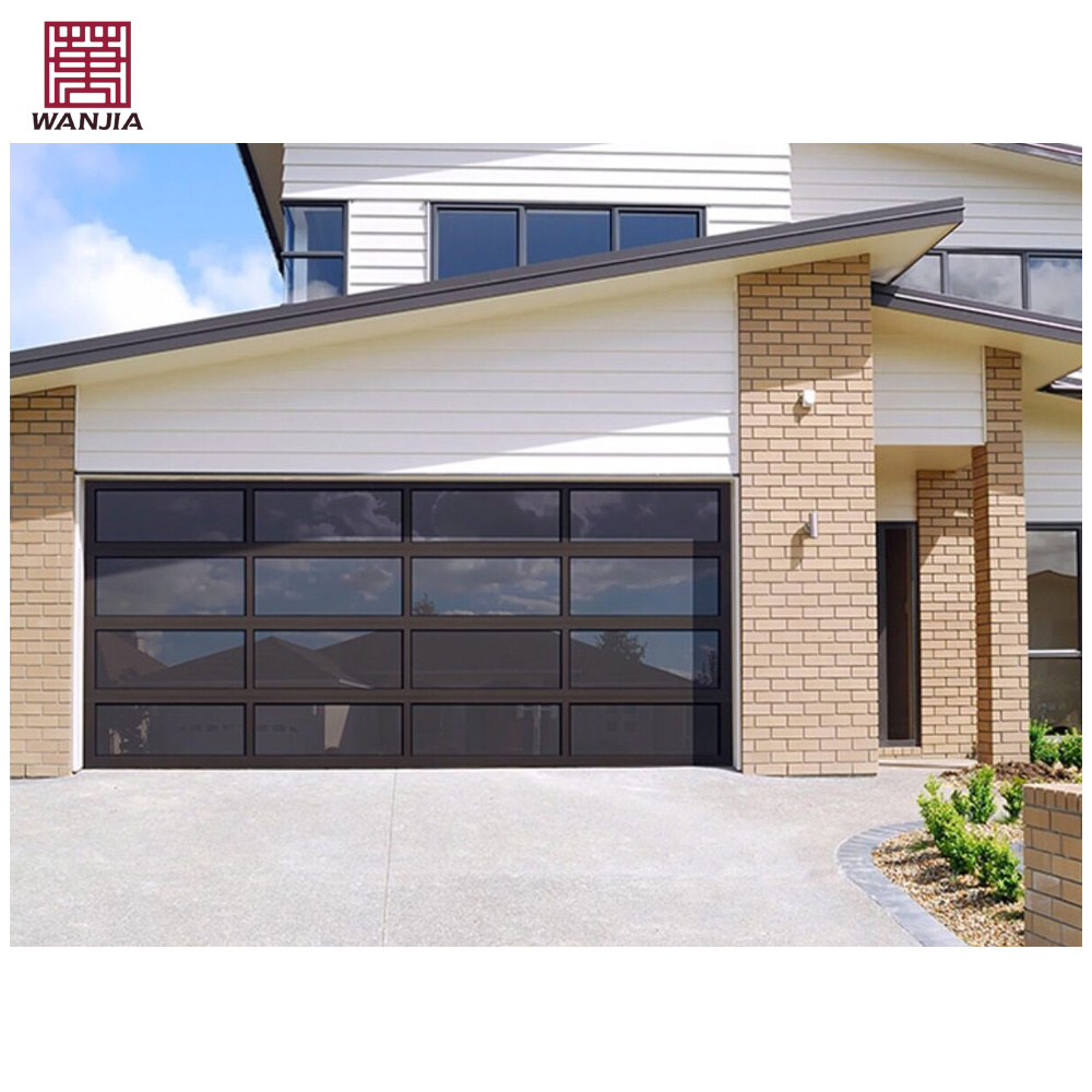 12x7 Residential Home Sectional Aluminum Glass Garage Doors Insulating Electric Garage Door