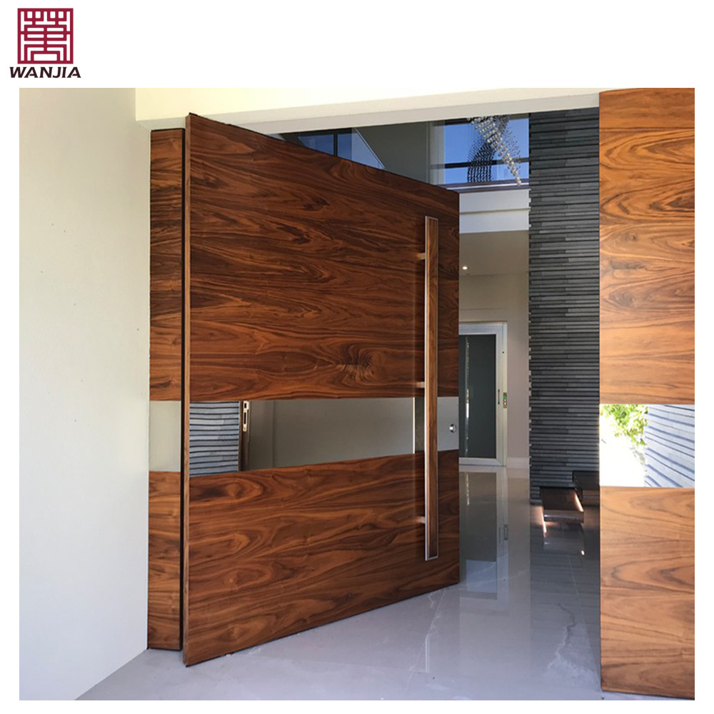 Modern Hotel Exterior Design Solid Wood Pivot Door Main Entrance Single Wooden Pivot Door