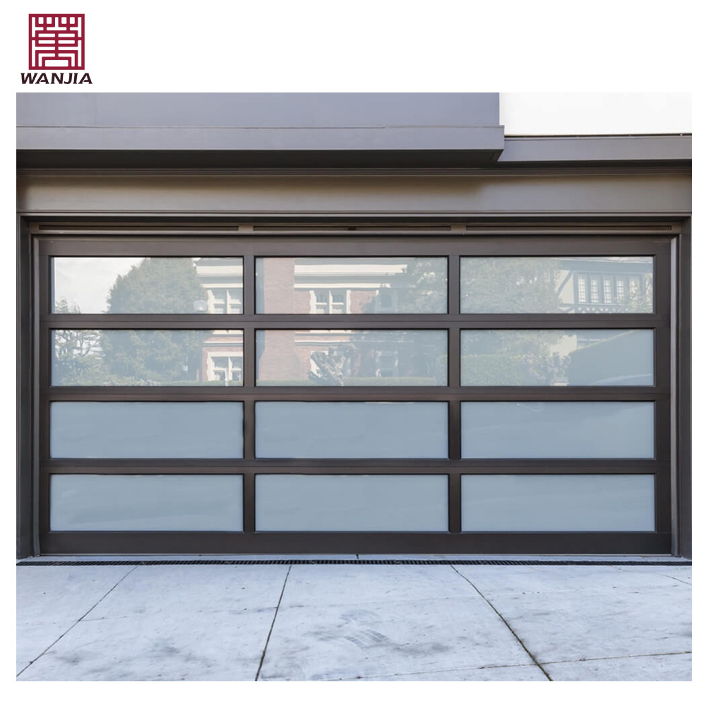 12x7 Residential Home Sectional Aluminum Glass Garage Doors Insulating Electric Garage Door