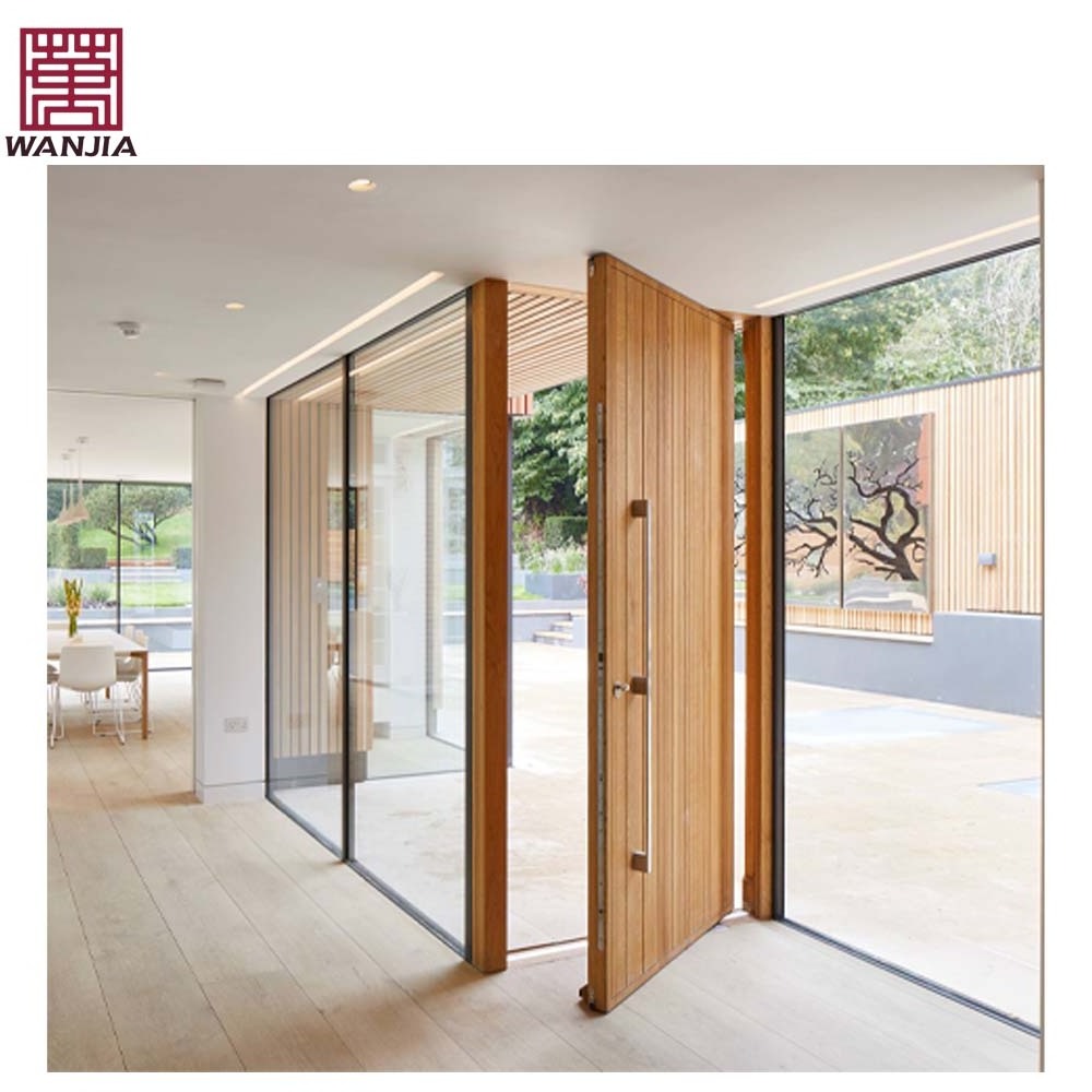 Security Original Factory Customized Modern Villa House Main Entrance Wooden Pivot Door