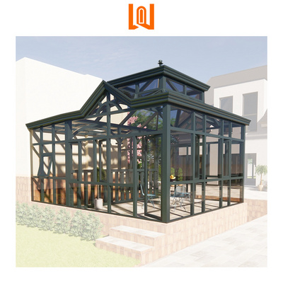 Supplier Conservatory Solarium Aluminum Glass Garden Green House Free Standing Sunroom