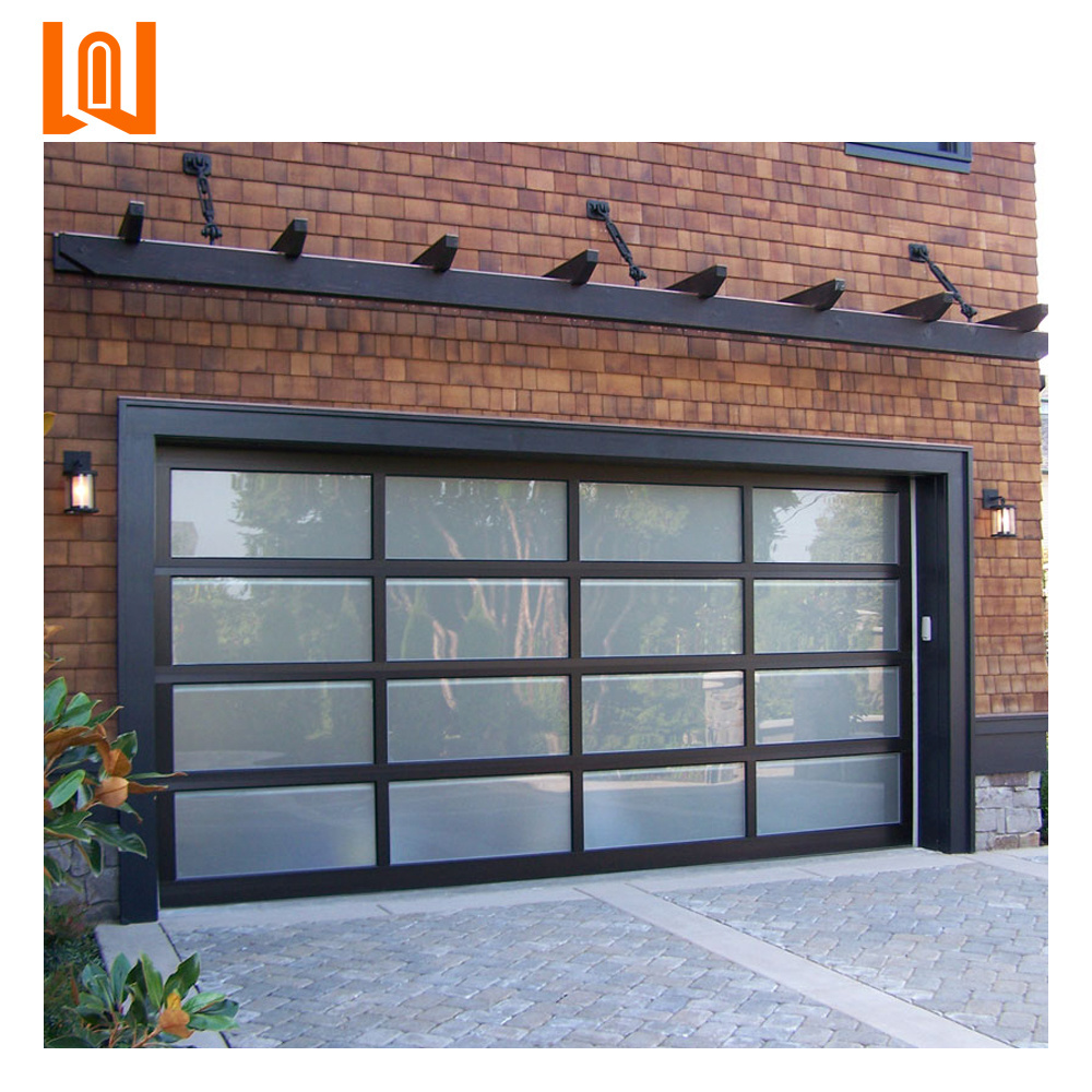 Villa Residential Customized Security Insulated Automatic Glass Aluminum Garage Door