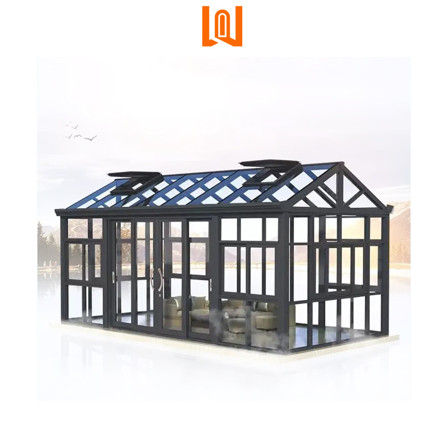 Supplier Conservatory Solarium Aluminum Glass Garden Green House Free Standing Sunroom