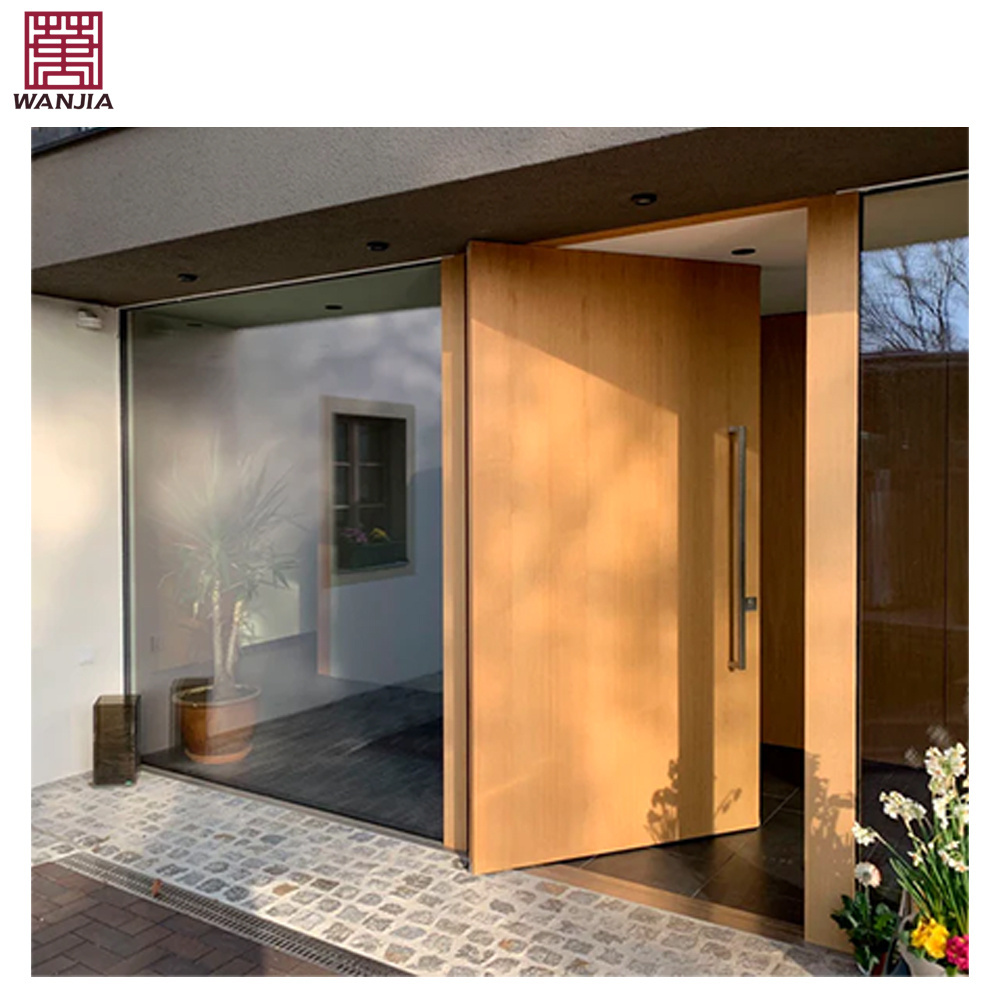 Modern Hotel Exterior Design Solid Wood Pivot Door Main Entrance Single Wooden Pivot Door